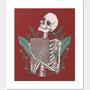 Book Obsessed Skeleton Posters and Art